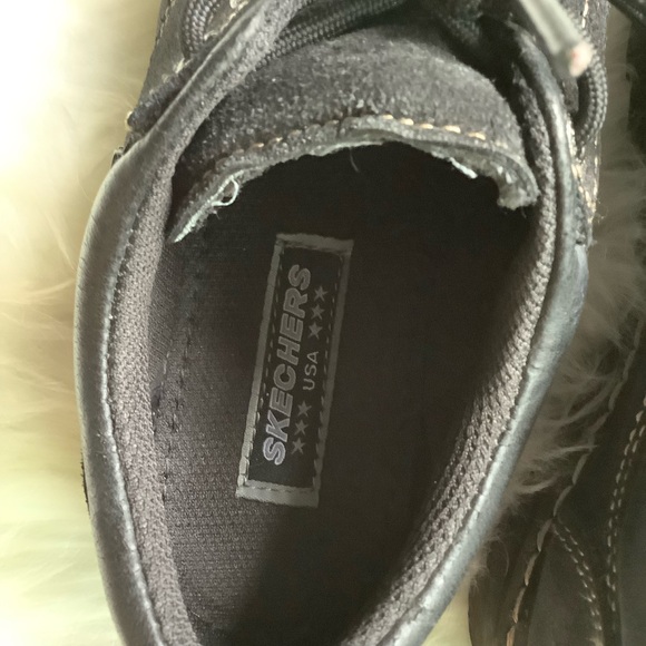 Vintage 90s Y2K chunky black suede leather sketchers shoes 8 - Picture 8 of 10